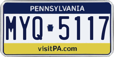 PA license plate MYQ5117