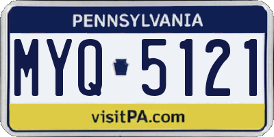 PA license plate MYQ5121