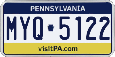 PA license plate MYQ5122