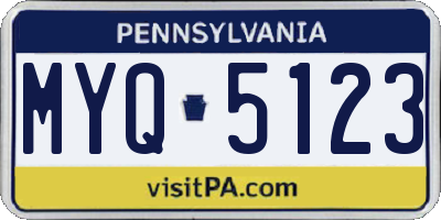 PA license plate MYQ5123