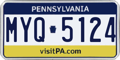 PA license plate MYQ5124