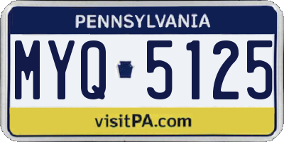 PA license plate MYQ5125