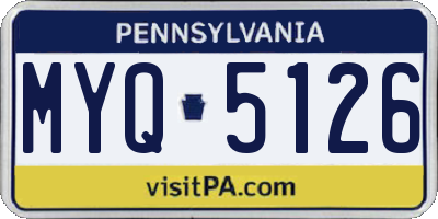 PA license plate MYQ5126