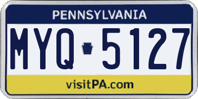 PA license plate MYQ5127