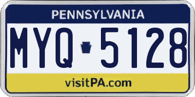 PA license plate MYQ5128