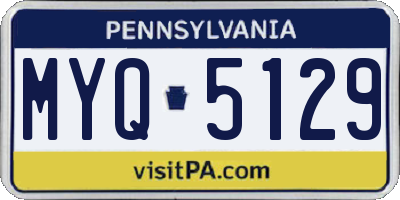 PA license plate MYQ5129