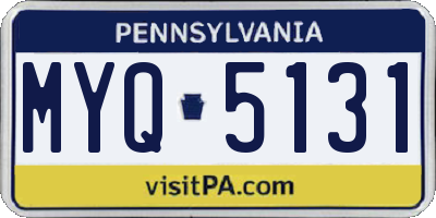 PA license plate MYQ5131