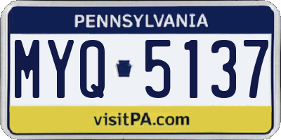 PA license plate MYQ5137
