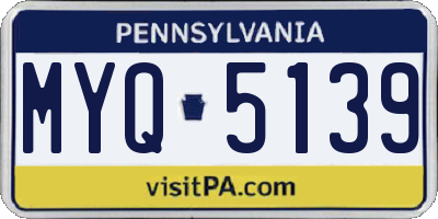 PA license plate MYQ5139