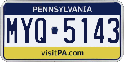 PA license plate MYQ5143