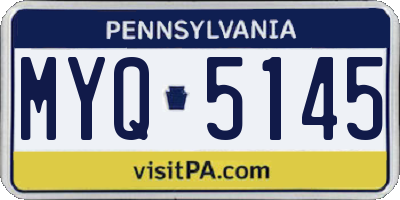 PA license plate MYQ5145