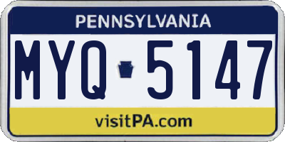 PA license plate MYQ5147