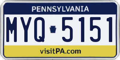 PA license plate MYQ5151