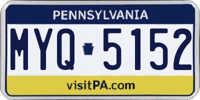 PA license plate MYQ5152