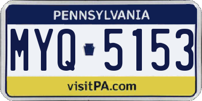 PA license plate MYQ5153