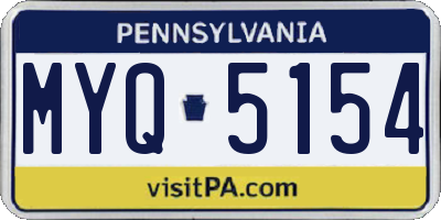PA license plate MYQ5154