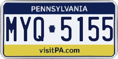 PA license plate MYQ5155