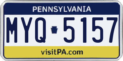 PA license plate MYQ5157