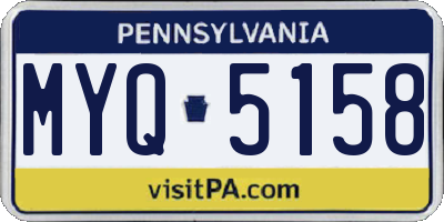PA license plate MYQ5158