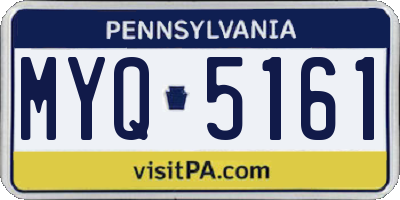 PA license plate MYQ5161
