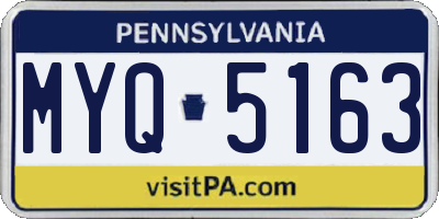PA license plate MYQ5163