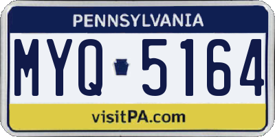 PA license plate MYQ5164
