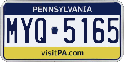 PA license plate MYQ5165