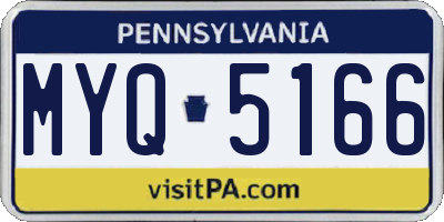 PA license plate MYQ5166