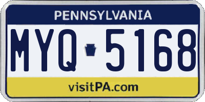 PA license plate MYQ5168
