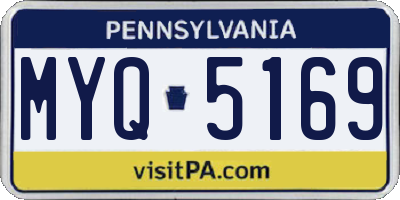 PA license plate MYQ5169