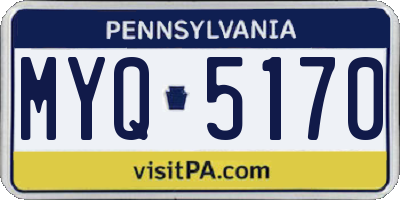 PA license plate MYQ5170