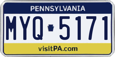 PA license plate MYQ5171
