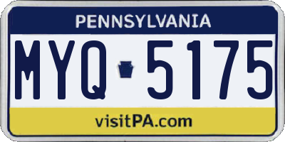 PA license plate MYQ5175