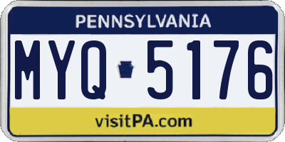 PA license plate MYQ5176