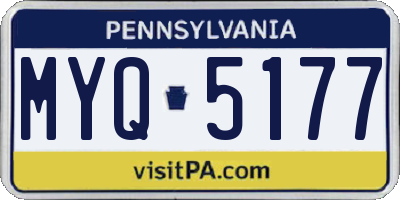 PA license plate MYQ5177