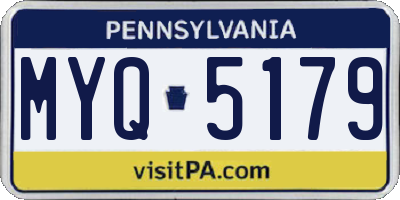 PA license plate MYQ5179