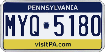 PA license plate MYQ5180