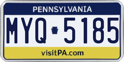 PA license plate MYQ5185