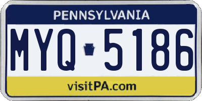 PA license plate MYQ5186