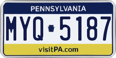 PA license plate MYQ5187