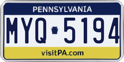 PA license plate MYQ5194