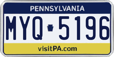 PA license plate MYQ5196