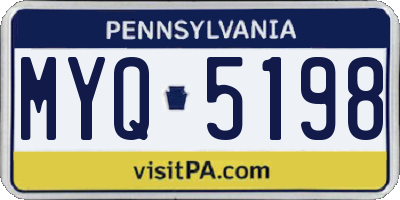 PA license plate MYQ5198