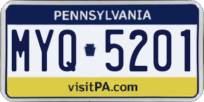 PA license plate MYQ5201