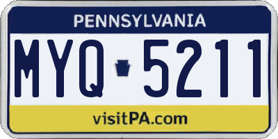 PA license plate MYQ5211