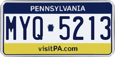PA license plate MYQ5213
