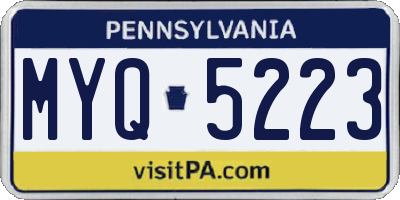 PA license plate MYQ5223