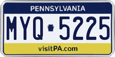 PA license plate MYQ5225