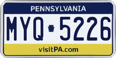 PA license plate MYQ5226