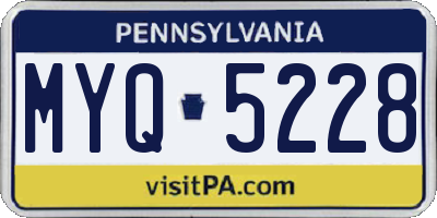PA license plate MYQ5228